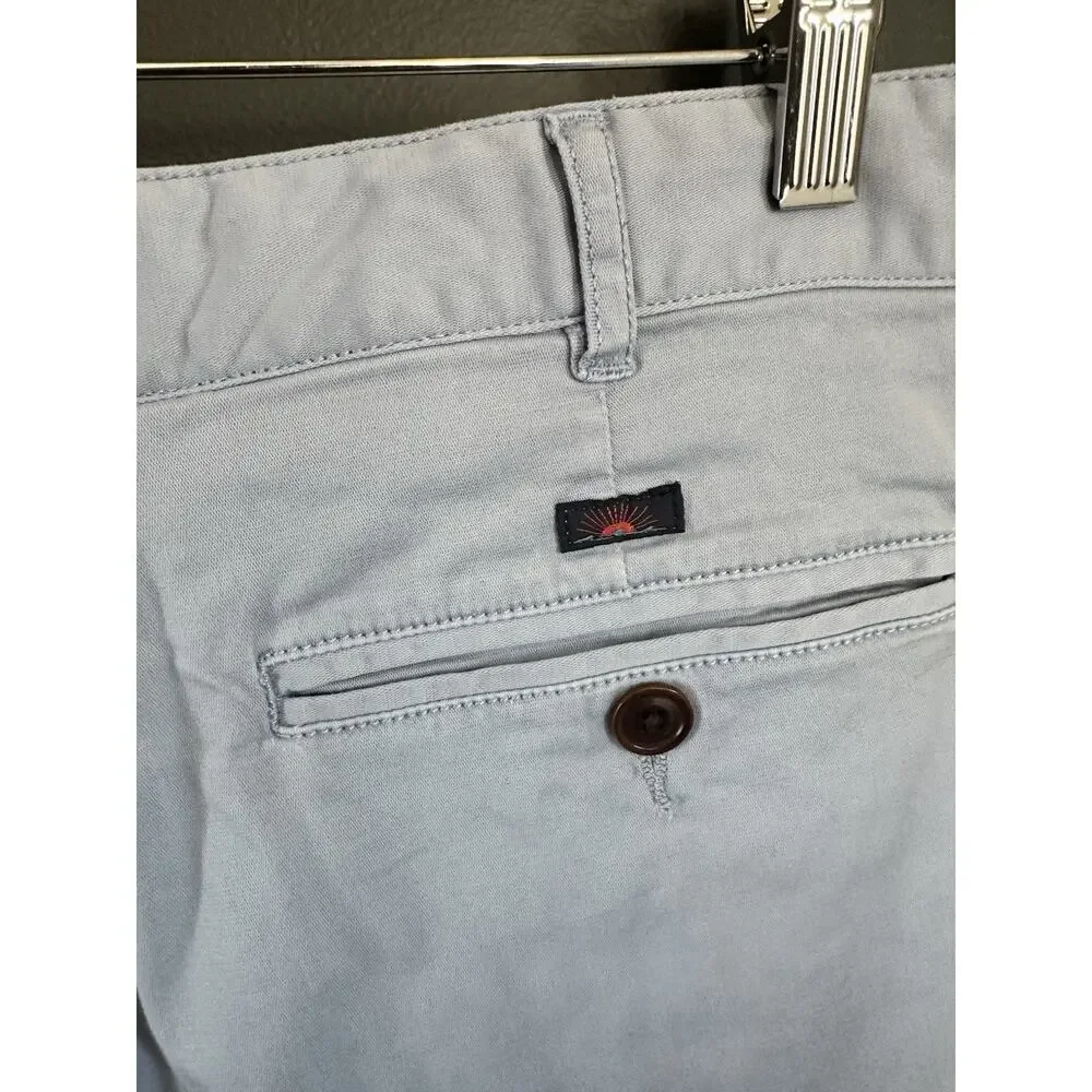 Faherty Men’s Chino Shorts - Light Blue, Size 36, Flat Front With Pockets